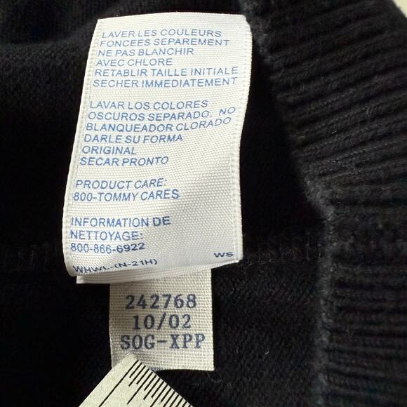 Retro Tommy Hilfiger Short Sleeve Top Logo Tape Sweater Knit Y2K Blokette Sz XL - Picture 11 of 13